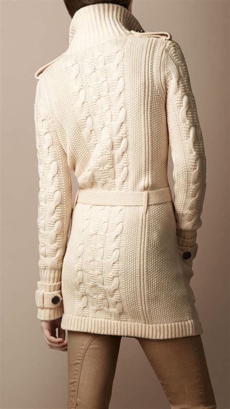 burberry cable knit wool and cashmere blend cardigan|burberry cashmere cardigan.